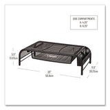 Mind Reader Metal Mesh Monitor Stand with Paper Tray, 20" x 11.5" x 5.5", Black, Supports 33 lb, 2/Pack (EMS2MESHMONBLK) Pack of 2