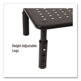 Mind Reader Adjustable Rectangular Monitor Stand, 14.5" x 9.25" x 4" to 5.5", Black, Supports 44 lb, 2/Pack (EMS4LEGM2PKBLK) Pack of 2