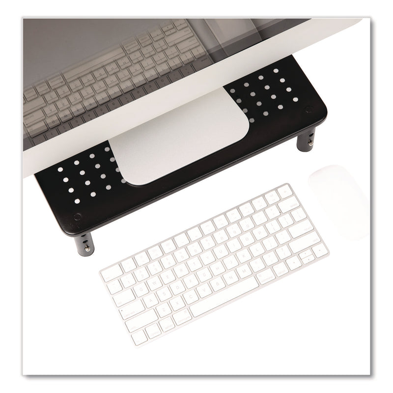 Mind Reader Adjustable Rectangular Monitor Stand, 14.5" x 9.25" x 4" to 5.5", Black, Supports 44 lb, 2/Pack (EMS4LEGM2PKBLK) Pack of 2