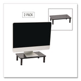 Mind Reader Adjustable Rectangular Monitor Stand, 14.5" x 9.25" x 4" to 5.5", Black, Supports 44 lb, 2/Pack (EMS4LEGM2PKBLK) Pack of 2