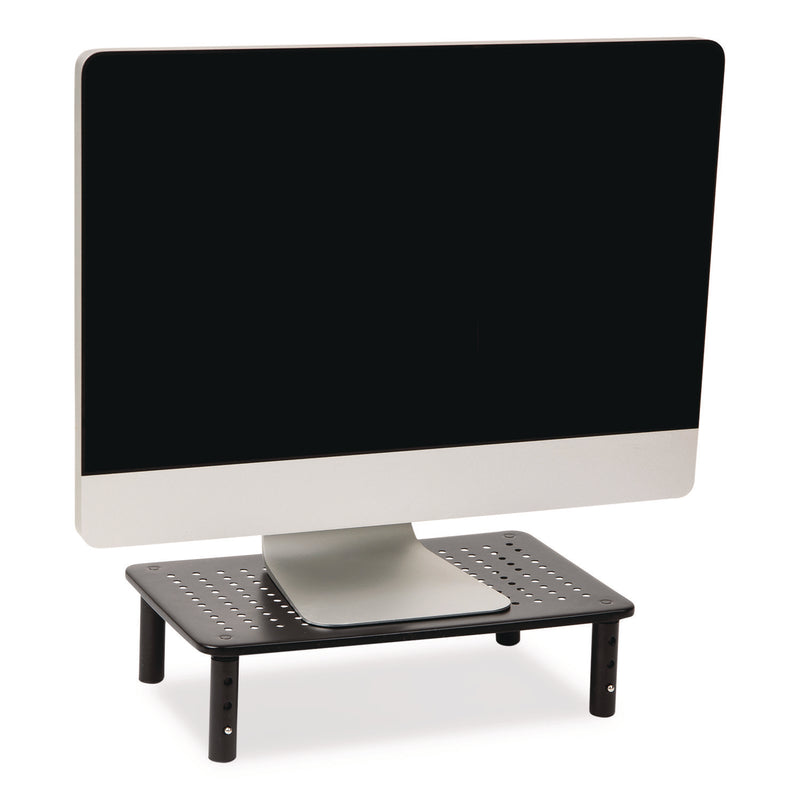 Mind Reader Adjustable Rectangular Monitor Stand, 14.5" x 9.25" x 4" to 5.5", Black, Supports 44 lb, 2/Pack (EMS4LEGM2PKBLK) Pack of 2