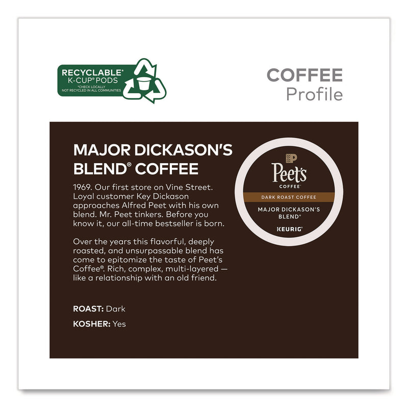 Peet's Coffee & Tea® Major Dickason's Blend K-Cups, 0.44 oz, 88/Carton (GMT65470) Case of 88