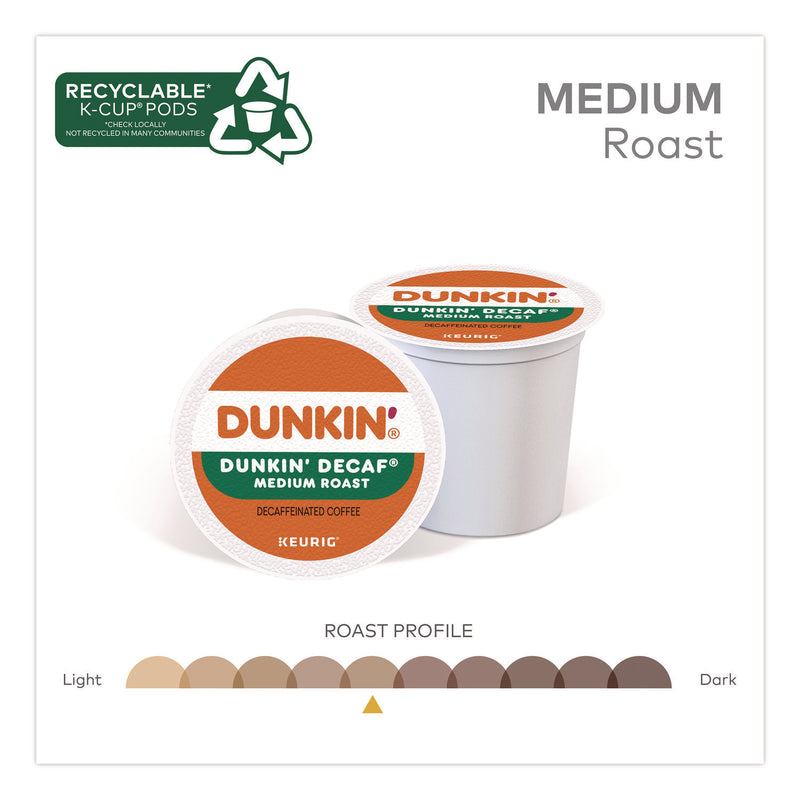 Dunkin'® K-Cups, Dunkin' Decaf, 0.37 oz, 22/Box, 4 Boxes/Carton (GMT400846) Case of 88