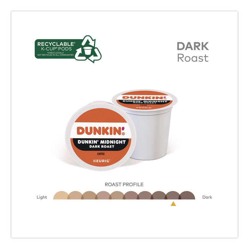 Dunkin'® Midnight Coffee K-Cups, 0.35 oz, 22/Box, 4 Boxes/Carton (GMT400849) Case of 88