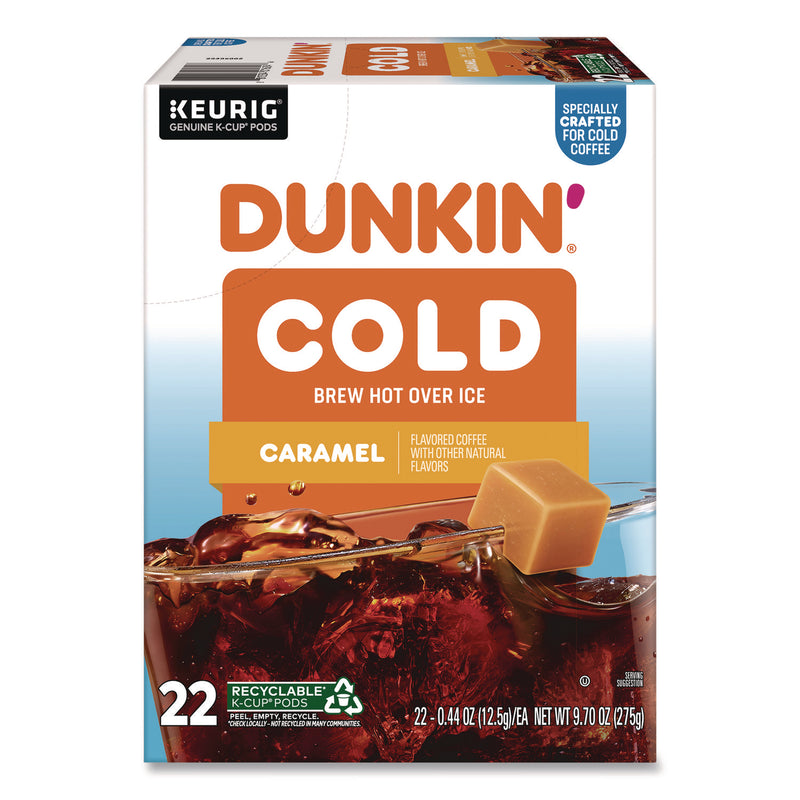 Dunkin'® Cold Iced Coffee K-Cups, Caramel, 0.44 oz, 22/Box (GMT5000375314) Box of 22