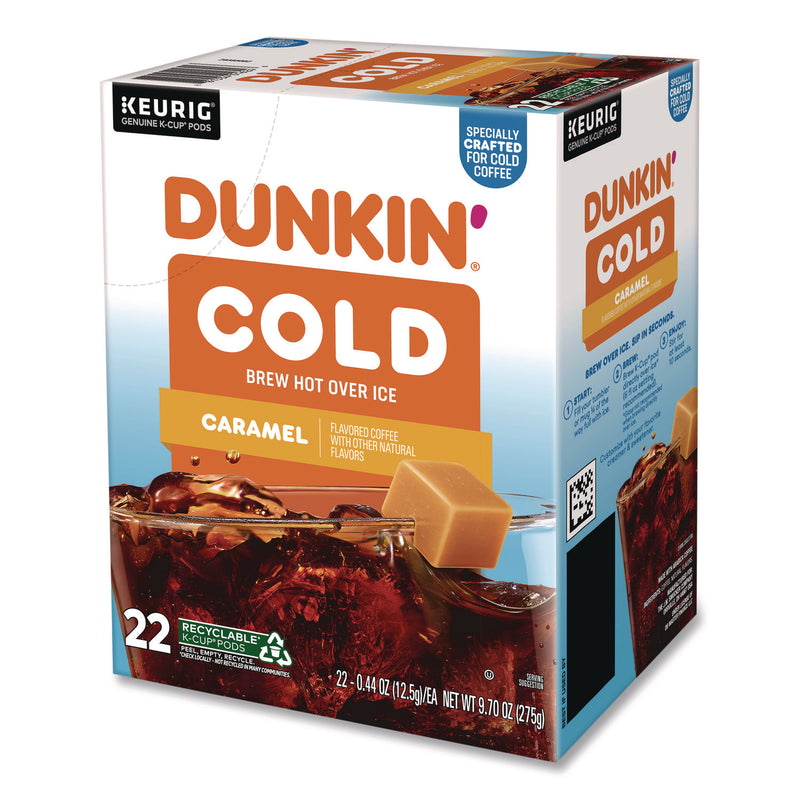 Dunkin'® Cold Iced Coffee K-Cups, Caramel, 0.44 oz, 22/Box (GMT5000375314) Box of 22