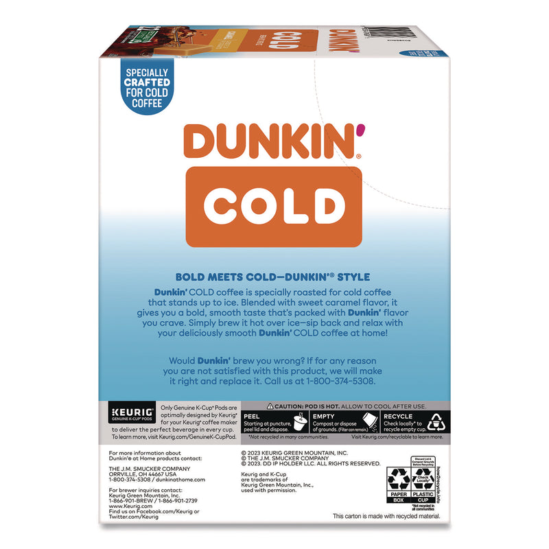 Dunkin'® Cold Iced Coffee K-Cups, Caramel, 0.44 oz, 22/Box (GMT5000375314) Box of 22