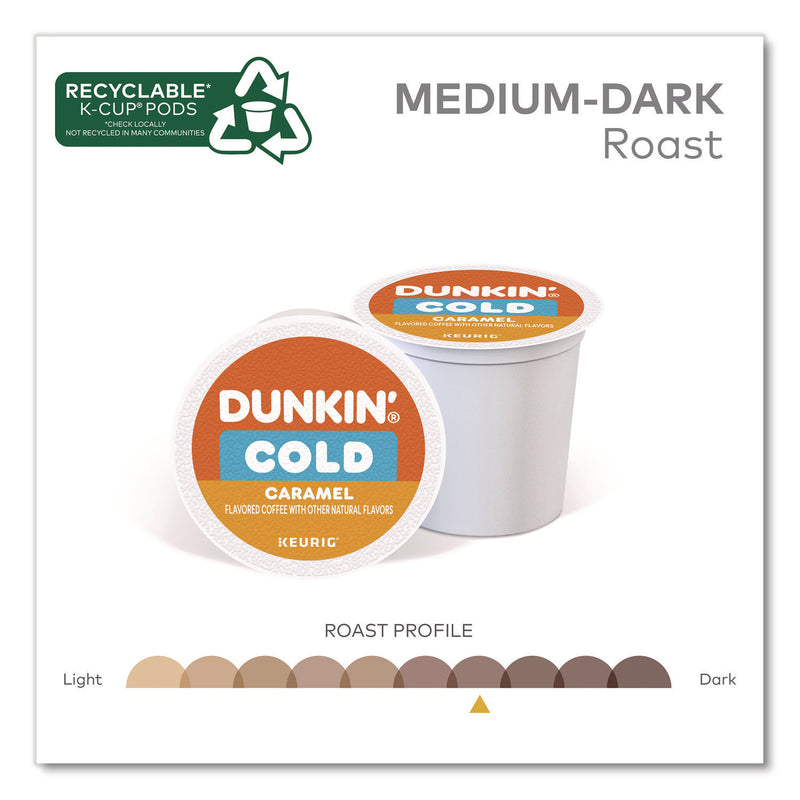 Dunkin'® Cold Iced Coffee K-Cups, Caramel, 0.44 oz, 22/Box (GMT5000375314) Box of 22