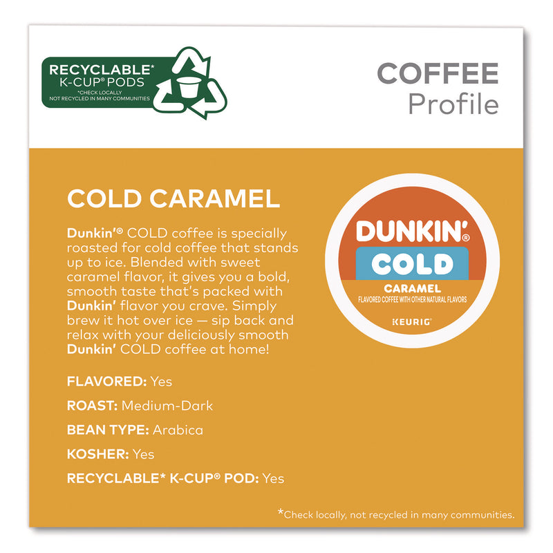 Dunkin'® Cold Iced Coffee K-Cups, Caramel, 0.44 oz, 22/Box (GMT5000375314) Box of 22