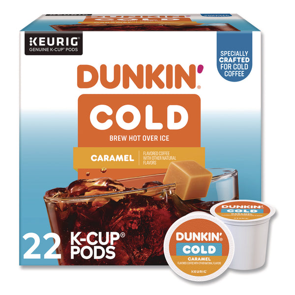 Dunkin'® Cold Iced Coffee K-Cups, Caramel, 0.44 oz, 22/Box (GMT5000375314) Box of 22