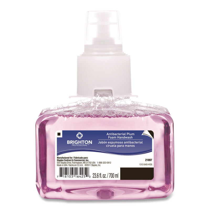 Brighton Professional™ Antibacterial Foaming Hand Soap Refill for LTX Dispenser, Plum Scent, 23.6 oz, 3/Carton (GOJBPR50954) Case of 3