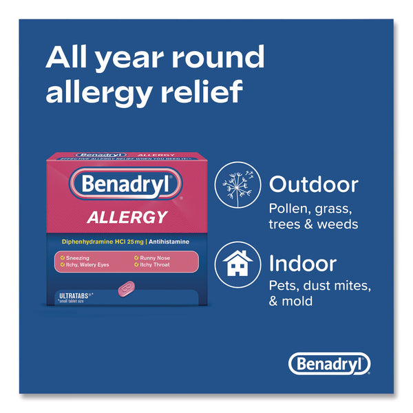 Benadryl® Allergy Ultratabs Tablets, Two-Pack, 60 Packs/Box (JOJ17060) Box of 60