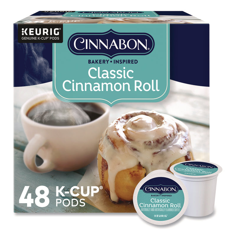 Cinnabon Classic Cinnamon Roll Coffee K-Cups, 0.33 oz, 48/Box (KEU24297522) Box of 48