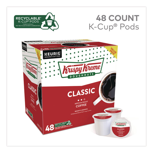 Krispy Kreme Classic Coffee K-Cups, Medium Roast, 0.33 oz, 48/Box (KEU24306975) Box of 48