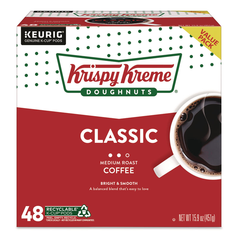 Krispy Kreme Classic Coffee K-Cups, Medium Roast, 0.33 oz, 48/Box (KEU24306975) Box of 48