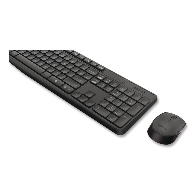 Logitech® MK235 Wireless Keyboard and Optical Mouse Combo, 2.4 GHz Frequency, 33 ft Wireless Range, Black (LOG2622126) Each