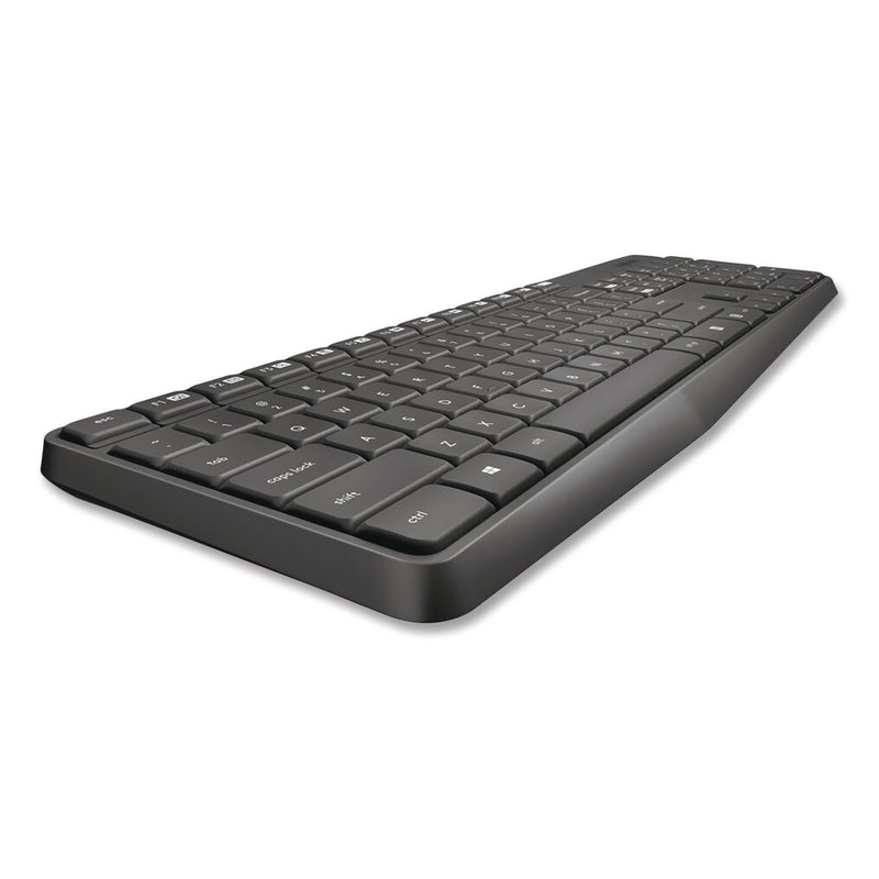 Logitech® MK235 Wireless Keyboard and Optical Mouse Combo, 2.4 GHz Frequency, 33 ft Wireless Range, Black (LOG2622126) Each