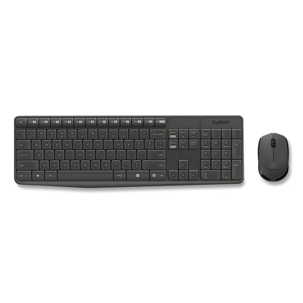 MK235 Wireless Keyboard and Optical Mouse Combo, 2.4 GHz Frequency, 33 ft Wireless Range, Black (LOG2622126) Each