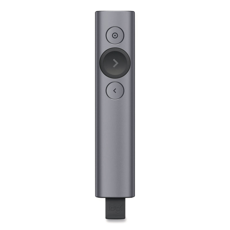 Logitech® Spotlight Presentation Remote, Projects 100 ft, Slate (LOG2632837) Each