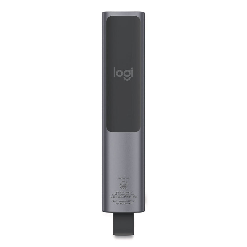 Logitech® Spotlight Presentation Remote, Projects 100 ft, Slate (LOG2632837) Each