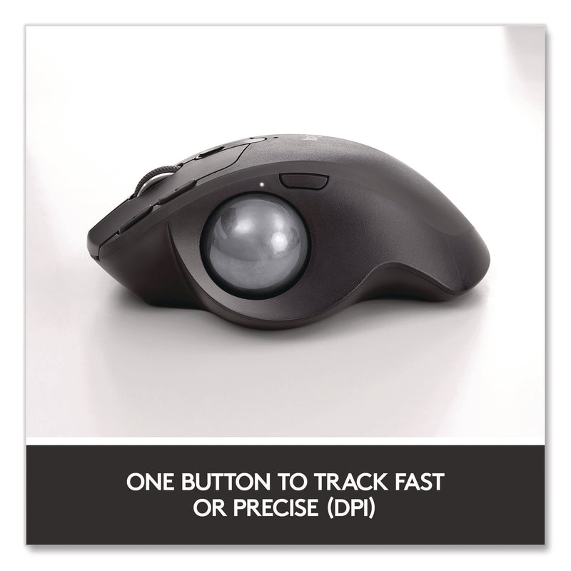 Logitech® MX Ergo Plus Advanced Wireless Trackball Mouse, 2.4 GHz Frequency/33 ft Wireless Range, Right Hand Use, Black (LOG2764655) Each