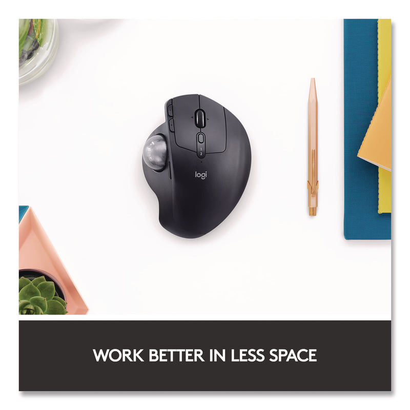 Logitech® MX Ergo Plus Advanced Wireless Trackball Mouse, 2.4 GHz Frequency/33 ft Wireless Range, Right Hand Use, Black (LOG2764655) Each