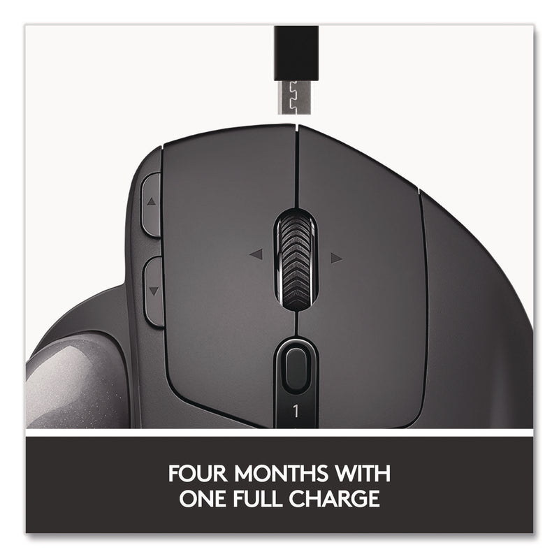 Logitech® MX Ergo Plus Advanced Wireless Trackball Mouse, 2.4 GHz Frequency/33 ft Wireless Range, Right Hand Use, Black (LOG2764655) Each