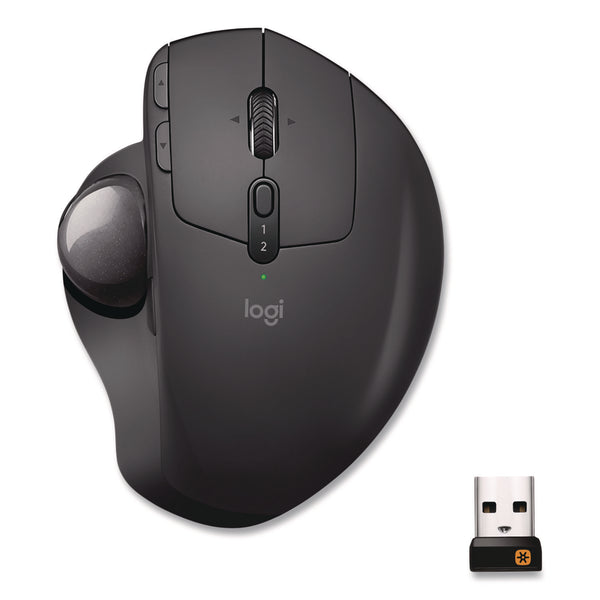 MX Ergo Plus Advanced Wireless Trackball Mouse, 2.4 GHz Frequency/33 ft Wireless Range, Right Hand Use, Black (LOG2764655) Each