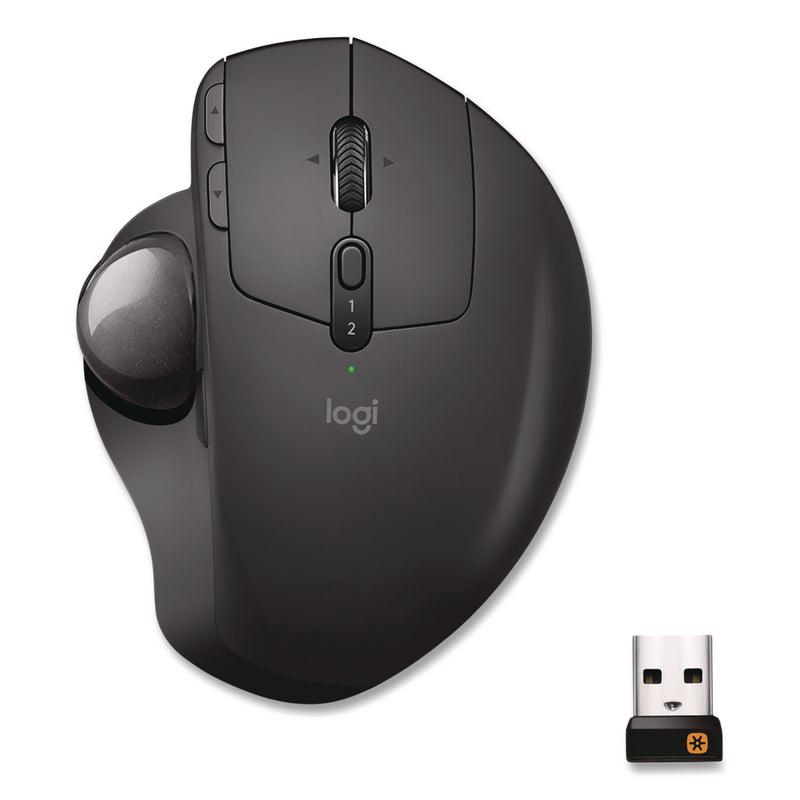 Logitech® MX Ergo Plus Advanced Wireless Trackball Mouse, 2.4 GHz Frequency/33 ft Wireless Range, Right Hand Use, Black (LOG2764655) Each