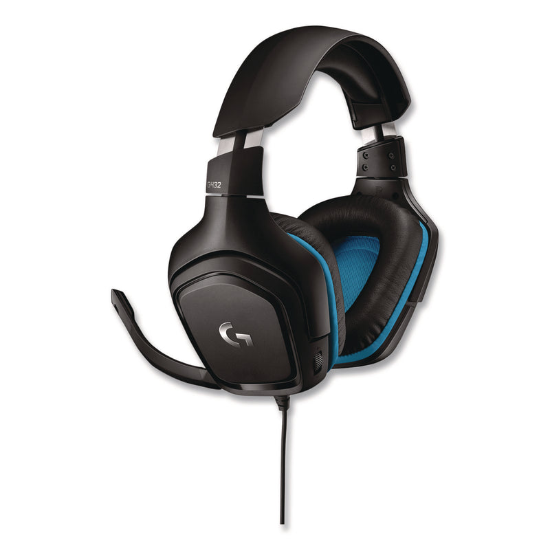 Logitech® G432 7.1 Surround Sound Wired Gaming Binaural Over The Head Headset, Black/Blue (LOG24383954) Each