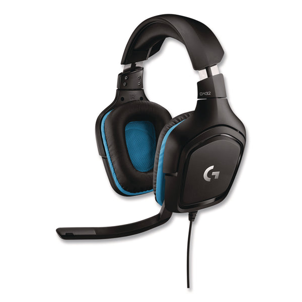 Logitech® G432 7.1 Surround Sound Wired Gaming Binaural Over The Head Headset, Black/Blue (LOG24383954) Each