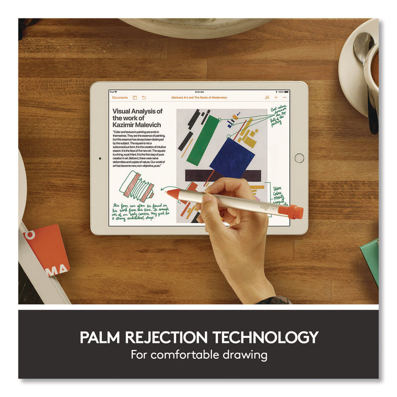 Logitech® Crayon, for iPad, Silver/Orange (LOG24387358) Each