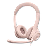 Logitech® H390 Binaural Over The Head Headset, Rose (LOG981001280) Each