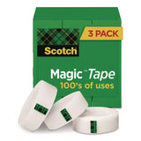 Scotch® Magic Tape Refill, 1" Core, 0.75" x 22.2 yds, Clear, 3/Pack (MMM810S3) Pack of 3