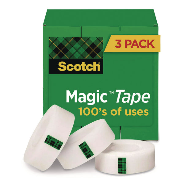 Scotch® Magic Tape Refill, 1" Core, 0.75" x 22.2 yds, Clear, 3/Pack (MMM810S3) Pack of 3