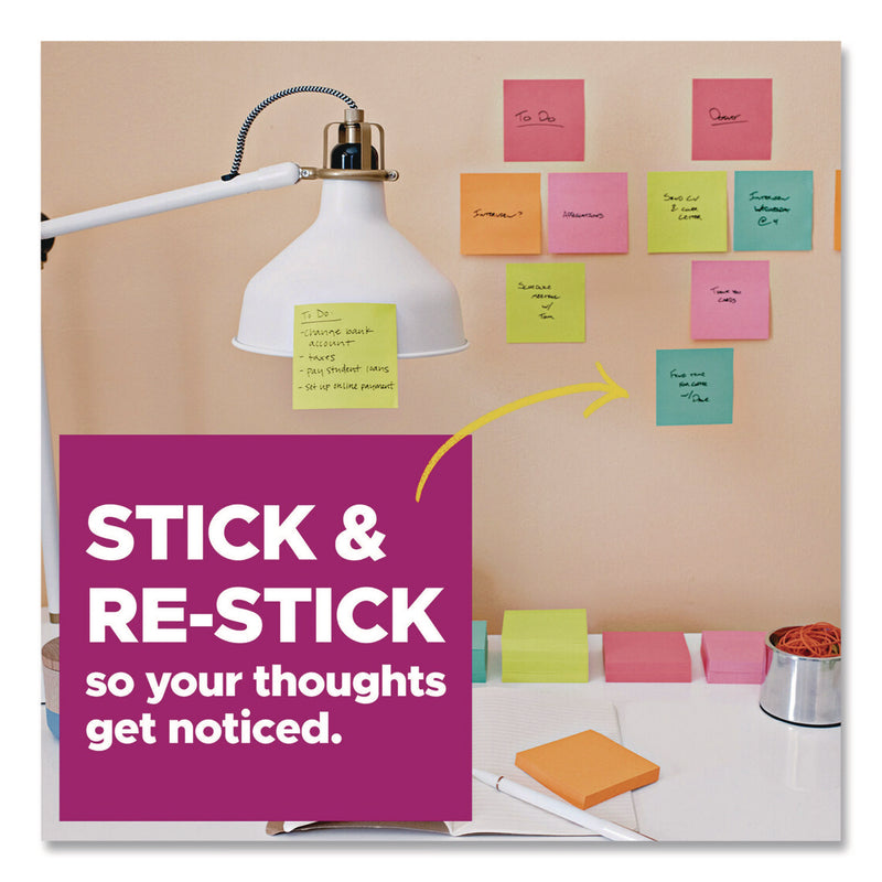 Post-it® Notes Super Sticky Super Sticky Notes, 3 x 3, Mulberry, 90 Sheets/Pad, 5 Pads/Pack (MMM6545SSCG) Pack of 5