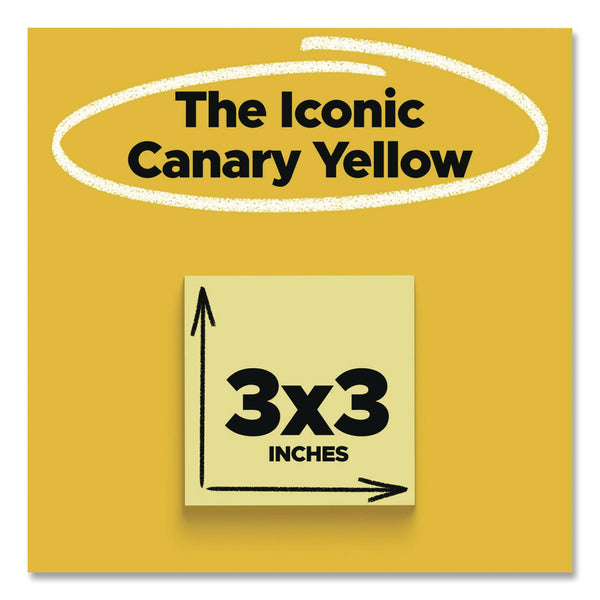 Post-it® Notes Super Sticky Super Sticky Pads in Canary Yellow, 3 x 3, 90 Sheets/Pad, 10 Pads/Pack (MMM65410SSCY) Pack of 10