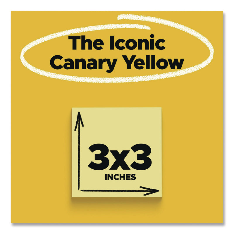 Post-it® Notes Super Sticky Super Sticky Pads in Canary Yellow, 3 x 3, 90 Sheets/Pad, 10 Pads/Pack (MMM65410SSCY) Pack of 10