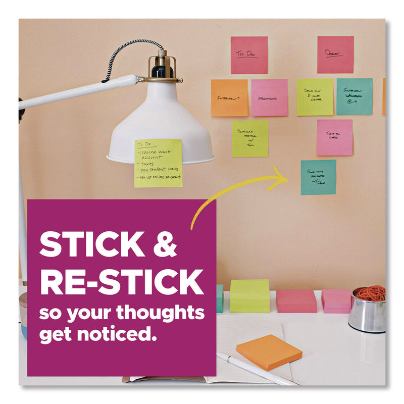 Post-it® Notes Super Sticky Super Sticky Pads in Canary Yellow, 3 x 3, 90 Sheets/Pad, 10 Pads/Pack (MMM65410SSCY) Pack of 10