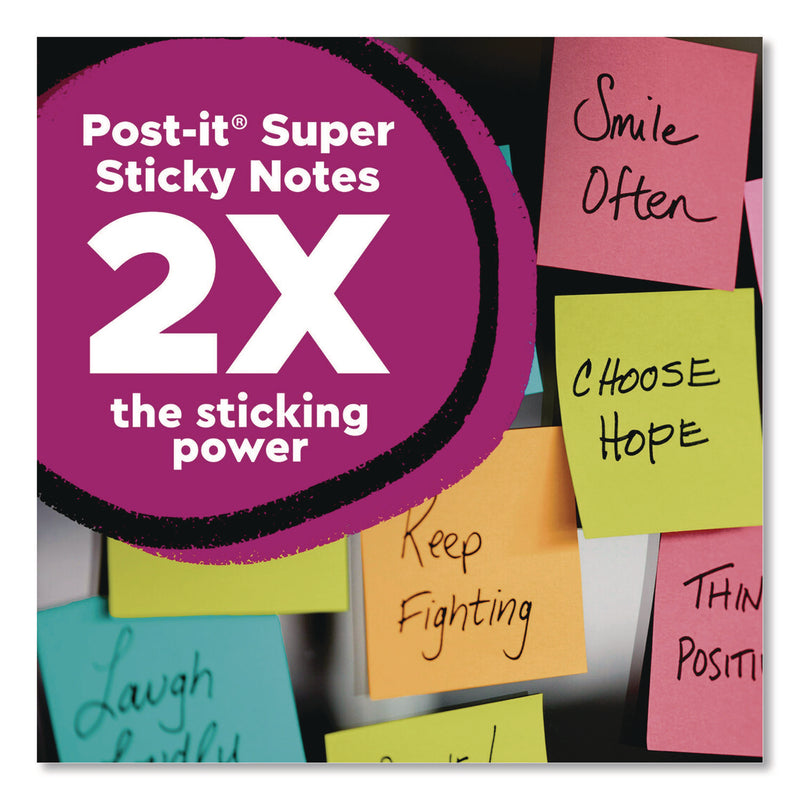 Post-it® Super Sticky Pads in Energy Boost Collection Colors, 3 x 3, Limeade, 90 Sheets/Pad, 5 Pads/Pack (MMM70005174100) Pack of 5