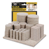 Scotch™ Felt Pad Protectors, Assorted Sizes and Shapes, Beige, 199/Pack (MMMFP845199NA) Pack of 199