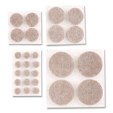 Scotch™ Felt Pad Protectors, Assorted Round, Beige, 78/Pack (MMMSP855NA) Pack of 78