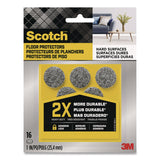 Scotch™ Felt Pad Protectors, 1" Diameter, Gray, 16/Pack (MMMSP872NA) Pack of 16