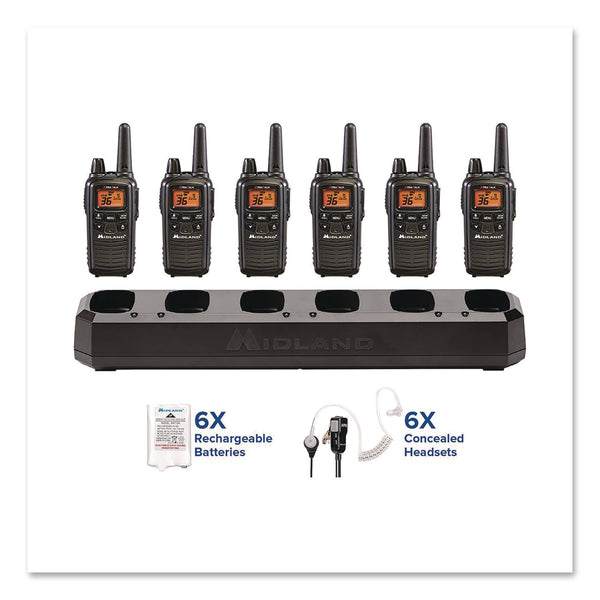 Midland® Biztalk Two-Way Business Radio Bundle, 36 Channels, 6/Pack (MROLXT600BBX6) Pack of 6