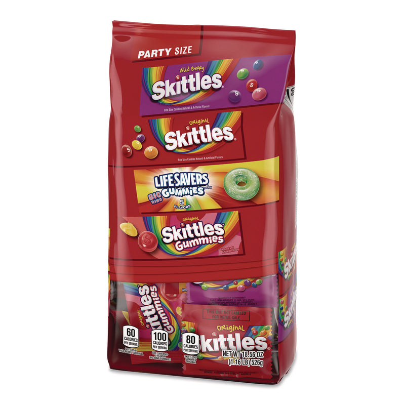 MARS Skittles, Skittles Gummies and Life Savers Gummies Party Pack, Assorted, 18.56 oz Bag (MRSMMM29716) Each