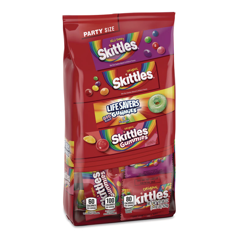 MARS Skittles, Skittles Gummies and Life Savers Gummies Party Pack, Assorted, 18.56 oz Bag (MRSMMM29716) Each