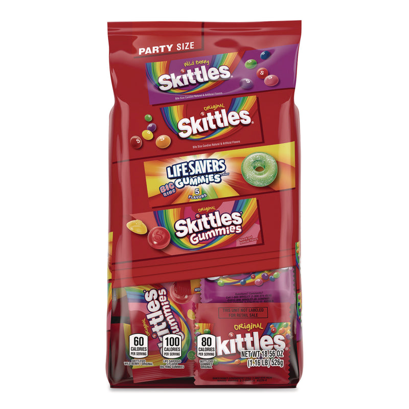 MARS Skittles, Skittles Gummies and Life Savers Gummies Party Pack, Assorted, 18.56 oz Bag (MRSMMM29716) Each