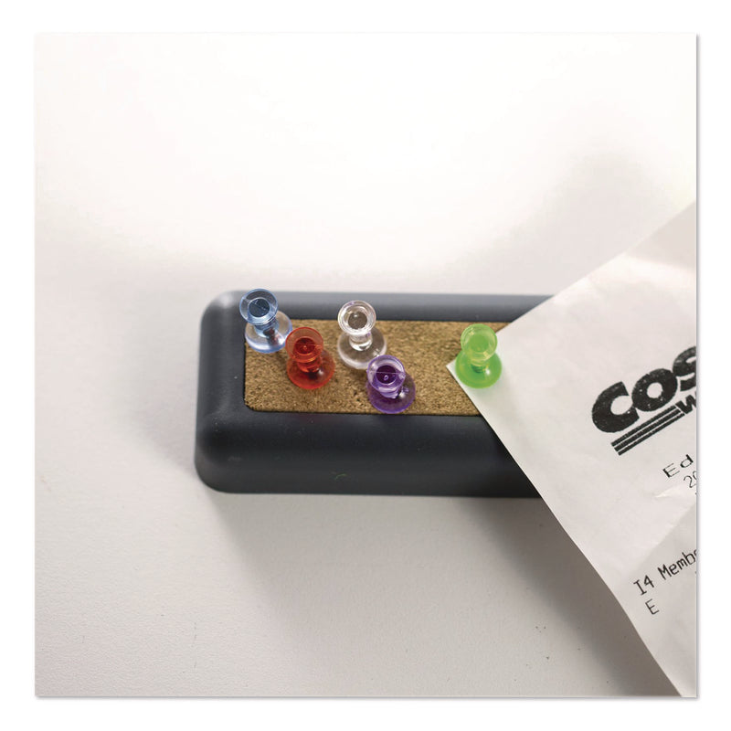Officemate Push Pins, Assorted Plastic Head, 0.5" Pin, 200/Pack (OIC614312) Pack of 200