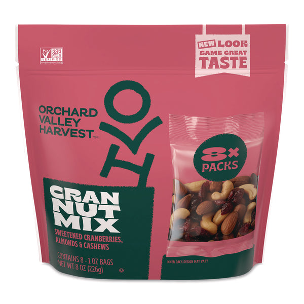 Orchard Valley Harvest® Cranberry Nut Mix, 1 oz Bag, 8/Pack (OVHJOH36414) Each
