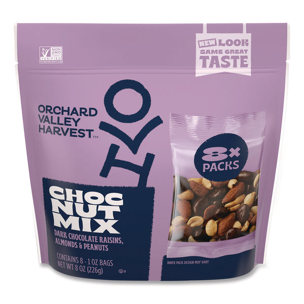 Orchard Valley Harvest® Chocolate Raisin Nut Mix, 1 oz Bag, 8/Pack (OVHJOH36636) Each